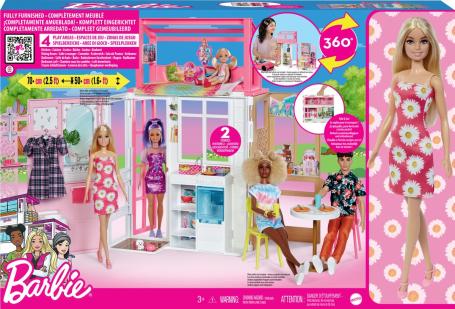 Barbie Vakantiehuis met Modepop Speelset